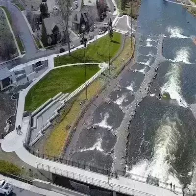 McKay Park float area with tube rentals in Bend